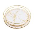 2Pcs Vanity Tray Perfume Organizer Jewelry Tray for Bathroom Wedding Kitchen White For Sale