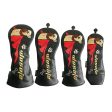 4Pcs PU Golf Club Head Covers Wood Headcover with Interchangeable Tag Guard Dog Black For Cheap