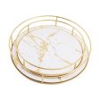 2Pcs Vanity Tray Perfume Organizer Jewelry Tray for Bathroom Wedding Kitchen White For Sale