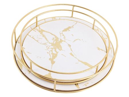 2Pcs Vanity Tray Perfume Organizer Jewelry Tray for Bathroom Wedding Kitchen White For Sale